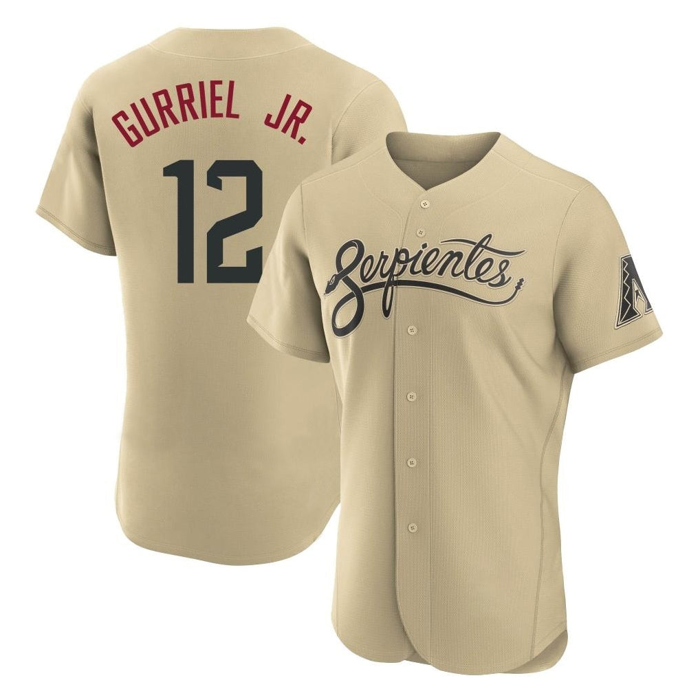 Arizona Diamondbacks #12 Lourdes Gurriel Jr Player Tan BUTLER City Connect Limited Elite Home Game Stitched Jerseys