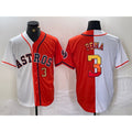 Houston Astros #3 Jeremy Pena Number White Orange BUTLER Split Stitched Jersey 2