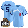 Los Angeles Dodgers #5 Freddie Freeman Blue BUTLER With 2024 World Series Patch Vapor Premier Limited Stitched Jersey