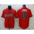 Atlanta Braves #10 Chipper Jones Red BUTLER Stitched Cool Base Jersey