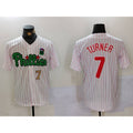 Philadelphia Phillies #7 Trea Turner White Green BUTLER Cool Base Stitched Jerseys