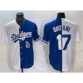 Los Angeles Dodgers #17 Shohei Ohtani White Blue BUTLER Two Tone Stitched Jersey 2