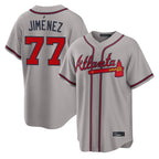 Atlanta Braves #77 Joe Jimenez Player Gray BUTLER Home Game Stitched Jerseys