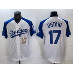 Los Angeles Dodgers #17 Shohei Ohtani Number White Blue BUTLER Fashion Stitched Cool Base Limited Jersey 2