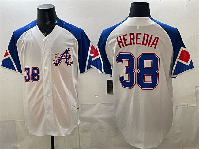 Atlanta Braves #38 Guillermo Heredia White BUTLER 2023 City Connect Cool Base Stitched Jersey
