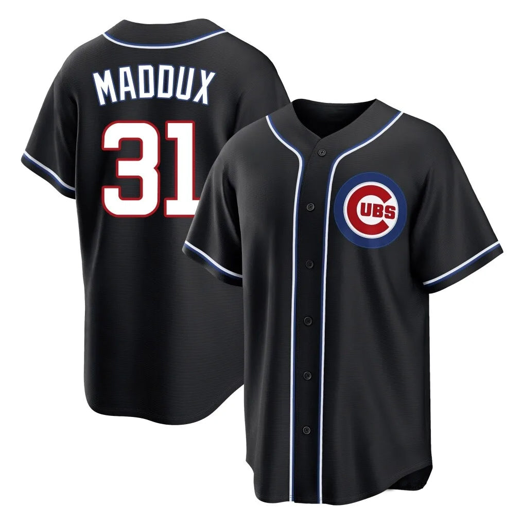 Chicago Cubs #31 Greg Maddux Player Black BUTLER Fashion Out Game Stitched Jerseys