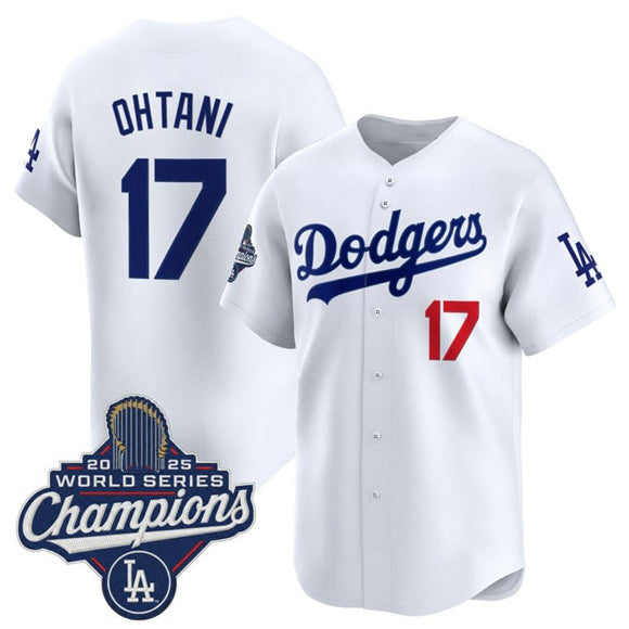 Los Angeles Dodgers #17 Shohei Ohtani White BUTLER 2025 Champions Stitched Jersey
