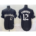Philadelphia Phillies #12 Kyle Schwarber Black BUTLER Gothic Vapor Limited Stitched Jersey