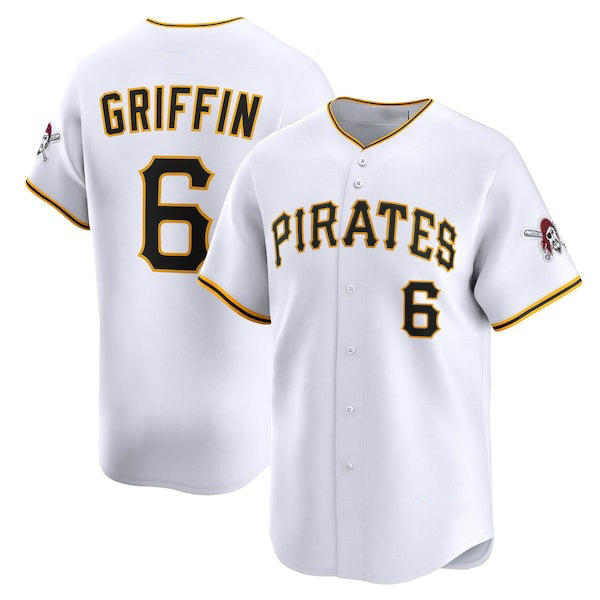Pittsburgh Pirates #6 Konnor Griffin White BUTLER Home Limited Jersey