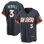 San Diego Padres #3 Jackson Merrill Obsidian BUTLER 2026 City Connect Stadium Jersey