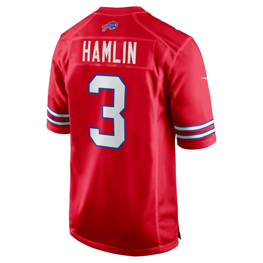 B.Bills #3 Damar Hamlin Red BUTLER Alternate Game Jersey