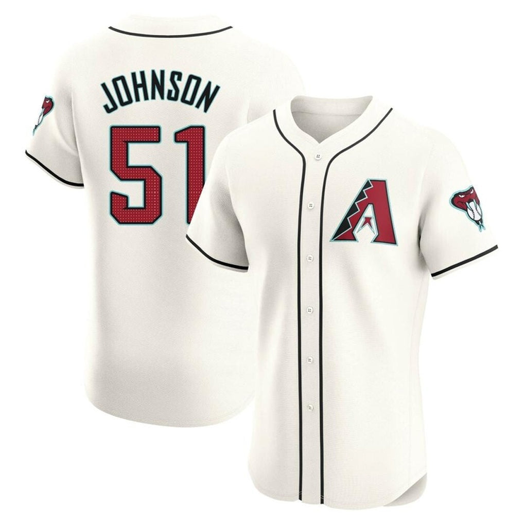 Arizona Diamondbacks #51 Randy Johnson Player Cream BUTLER Limited Elite Home Game Stitched Jerseys