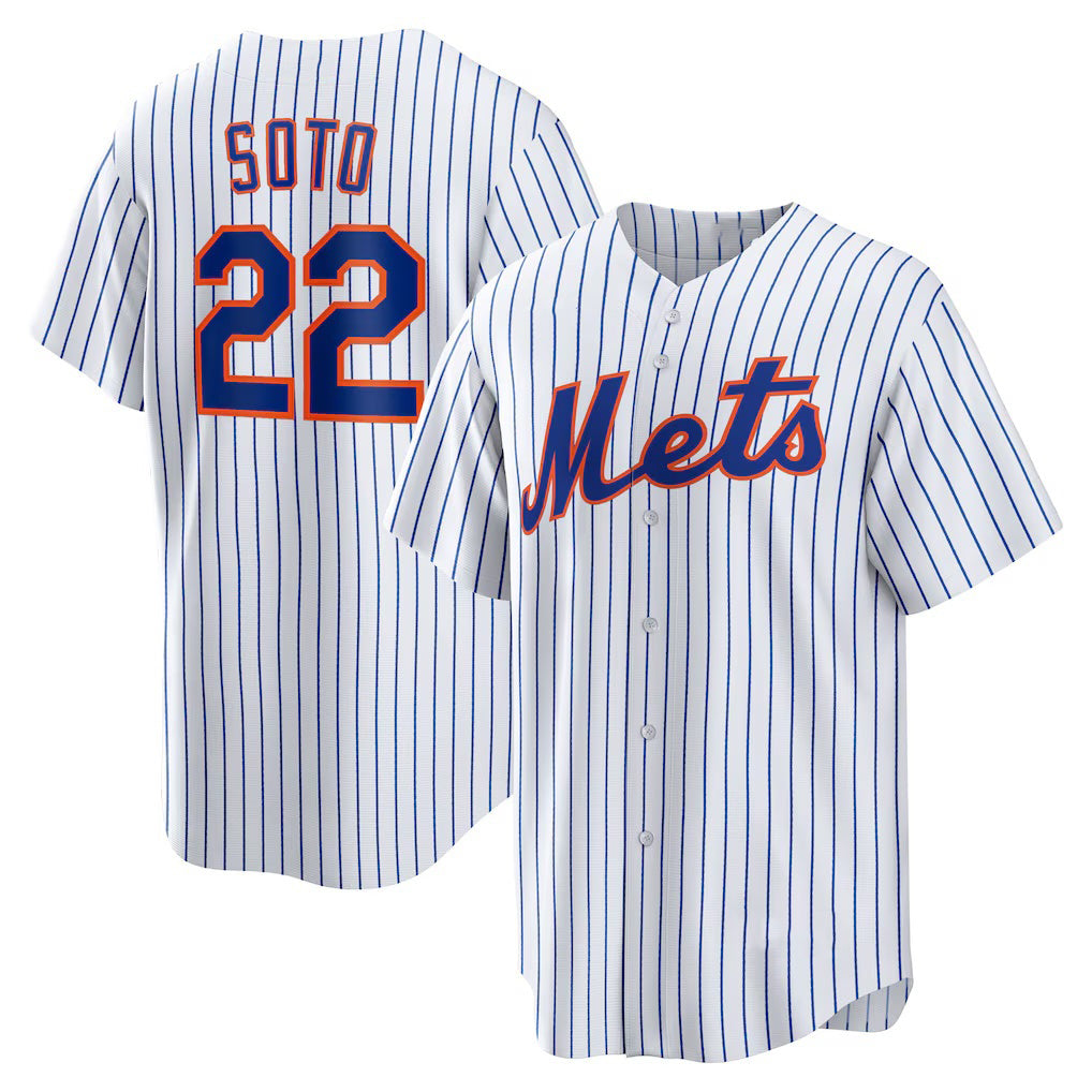 New York Mets #22 Juan Soto White BUTLER Home Replica Player Jersey
