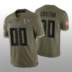 Custom A.Falcons ACTIVE PLAYER 2022 Olive BUTLER Salute To Service Limited Stitched Jersey