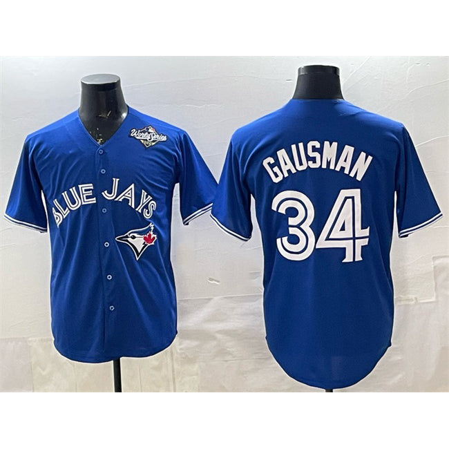 Toronto Blue Jays #34 Kevin Gausman Royal BUTLER 2025 World Series Cool Base Stitched Jersey