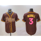 San Diego Padres #3 Jackson Merrill Brown BUTLER Cool Base Stitched Jerseys