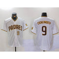 San Diego Padres #9 Jake Cronenworth White BUTLER Team Logo Stitched Cool Base Jerseys