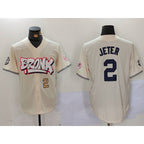 New York Yankees #2 Derek Jeter Cream BUTLER Limited Stitched Jerseys