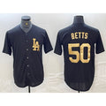 Los Angeles Dodgers #50 Mookie Betts Black Gold BUTLER Cool Base Stitched Jersey