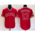 San Diego Padres #13 Manny Machado Red BUTLER Cool Base Stitched Jersey