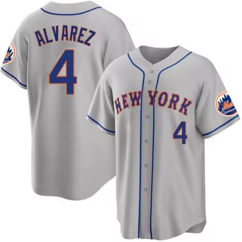 New York Mets #4 Francisco ¨¢lvarez Gray BUTLER 2023 Cool Base Stitched Jersey