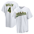 Oakland Athletics #4 Lawrence Butler White BUTLER Home Replica Jersey