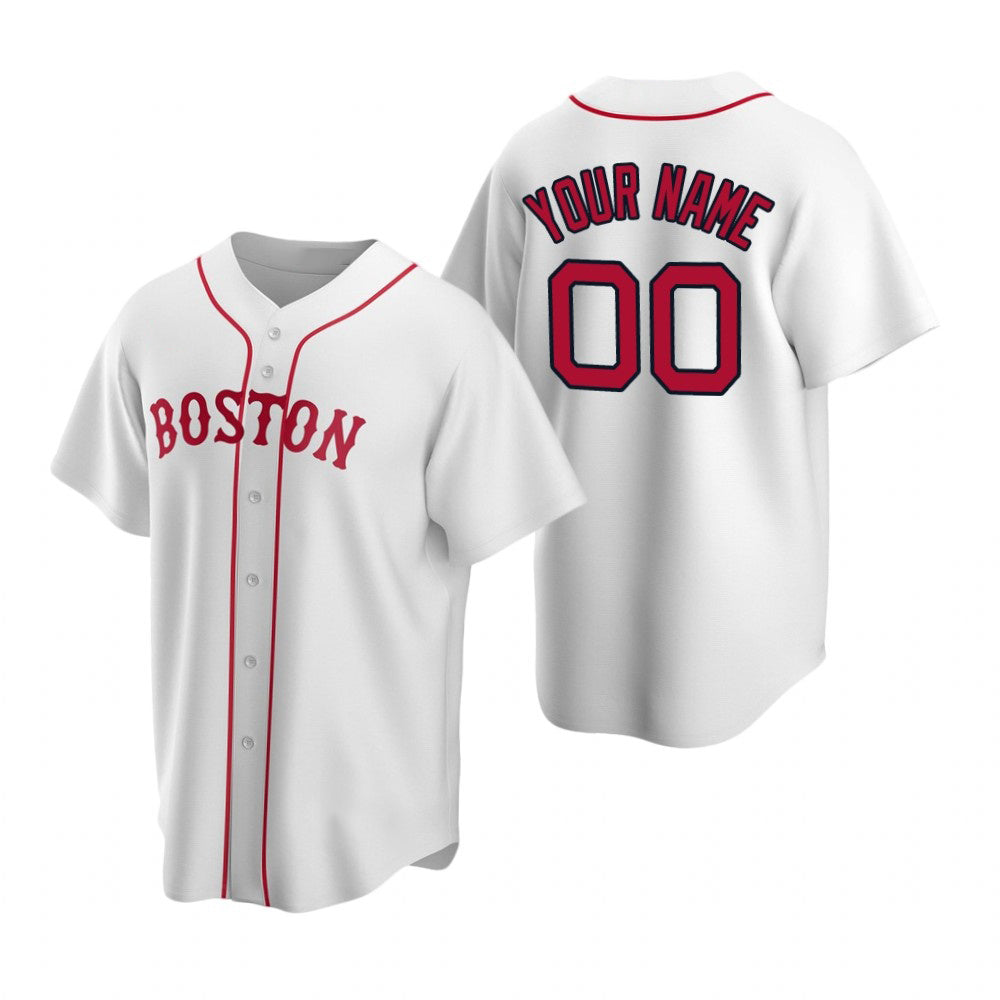 Custom Boston Red Sox White BUTLER Stitched Cool Base Jersey