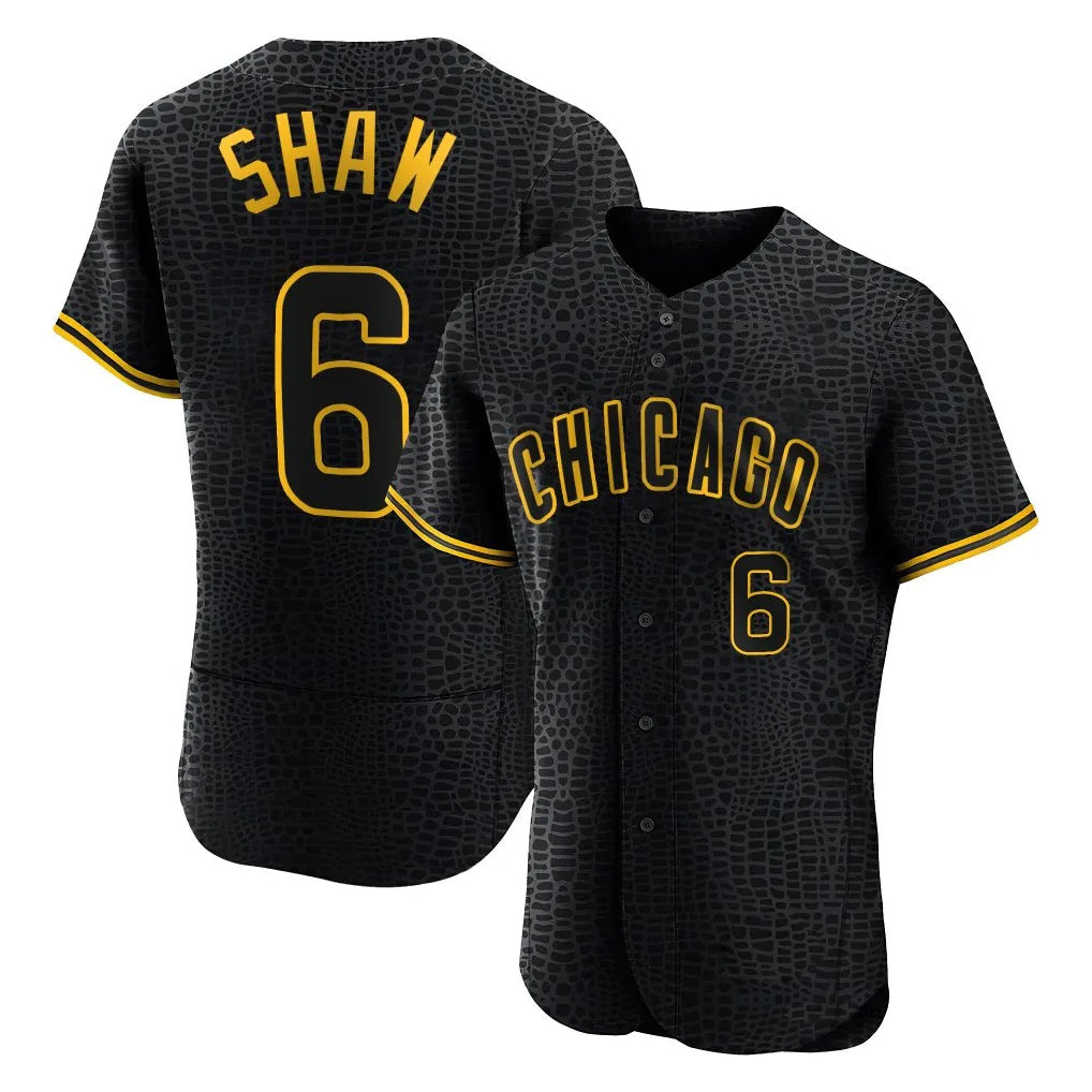 Chicago Cubs #6 Matt Shaw Player Black BUTLER Snake Skin City Limited Elite Home Game Stitched Jerseys