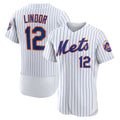 New York Mets #12 Francisco Lindor White BUTLER Home Authentic Player Jersey