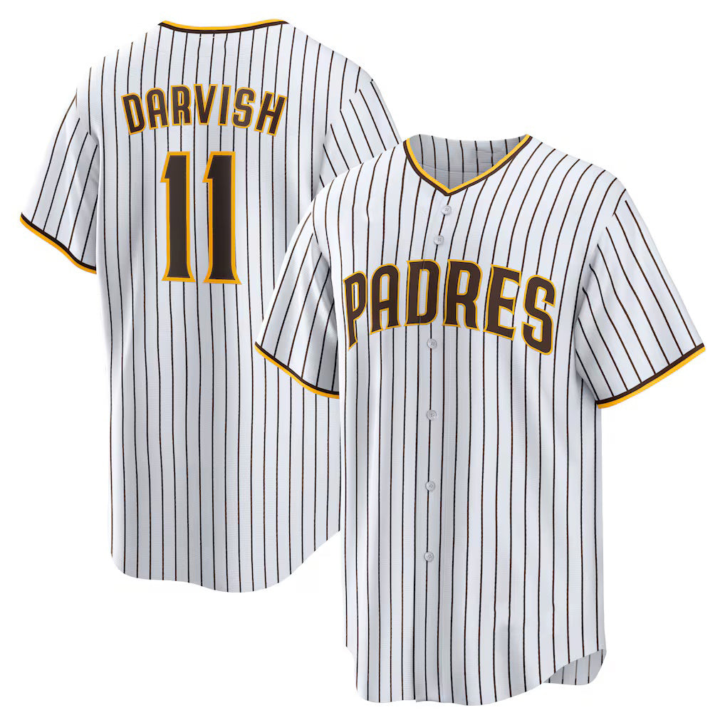 San Diego Padres #11 Yu Darvish White BUTLER Home Replica Player Jersey