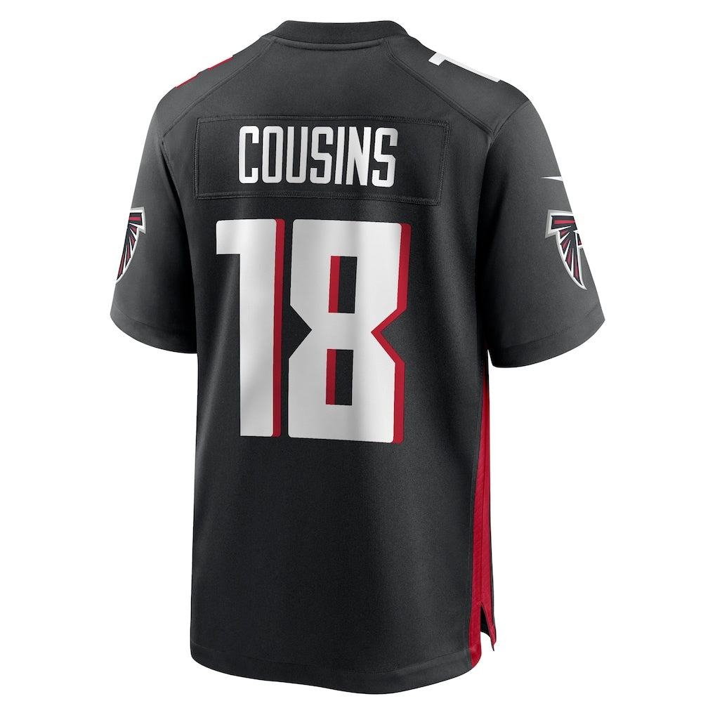 A.Falcons #18 Kirk Cousins Black BUTLER Game Player Jersey