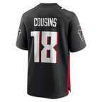 A.Falcons #18 Kirk Cousins Black BUTLER Game Player Jersey