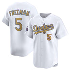 Los Angeles Dodgers #5 Freddie Freeman White BUTLER 2025 Gold Collection Limited Stitched Jersey