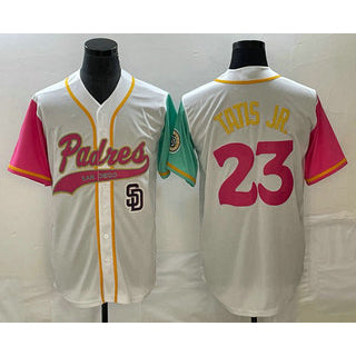 San Diego Padres #23 Fernando Tatis Jr White BUTLER NEW 2023 City Connect Cool Base Stitched Jersey 4
