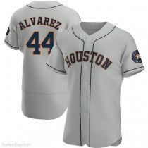 Houston Astros #44 Yordan Alvarez Authentic Gray BUTLER Road Jerseys