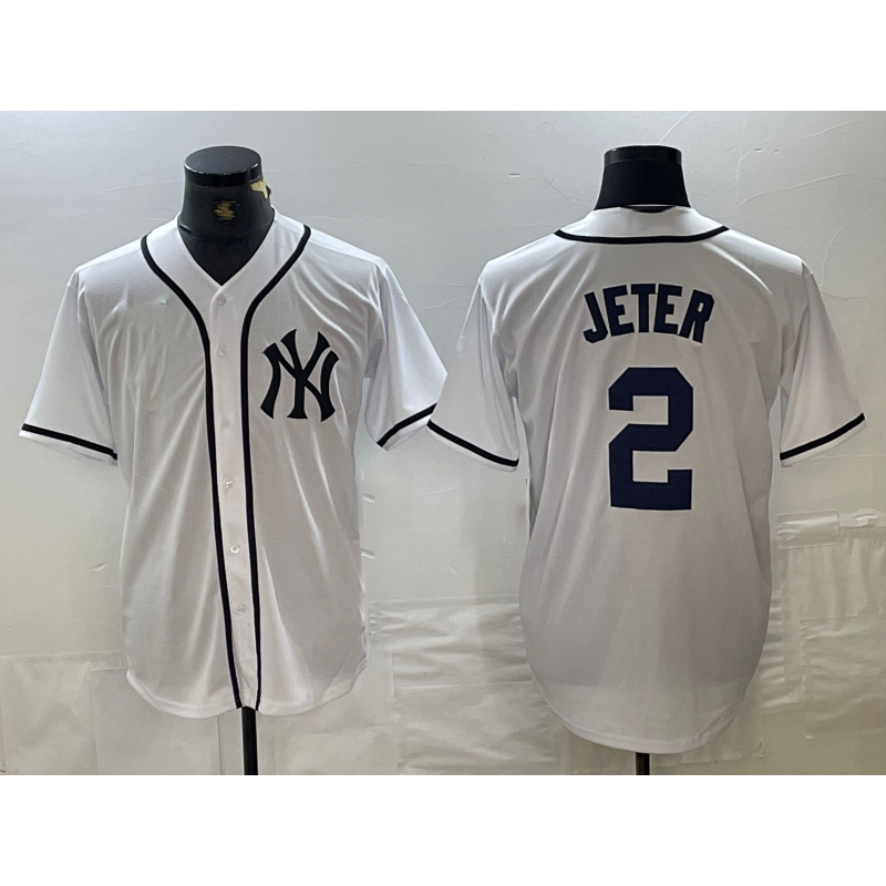 New York Yankees #2 Derek Jeter White BUTLER Fashion Cool Base Jersey