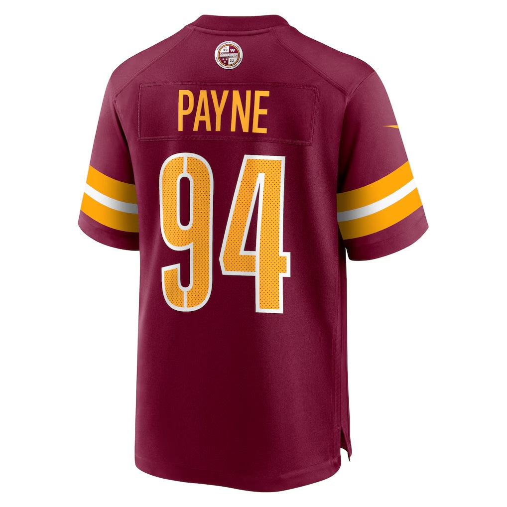 W.Commanders #94 Da'Ron Payne Burgundy BUTLER Game Jersey