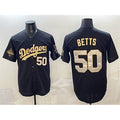 Los Angeles Dodgers #50 Mookie Betts Black Gold BUTLER 2025 World Series Champions Patch Limited Stitched Jersey