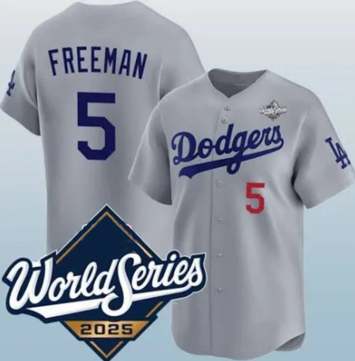 Los Angeles Dodgers #5 Freddie Freeman Gray BUTLER 2025 World Series Limited Stitched Jersey