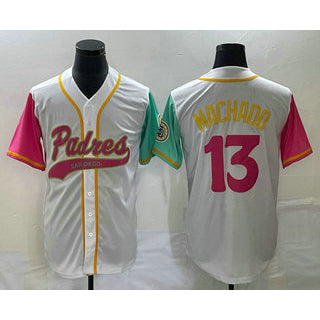 San Diego Padres #13 Manny Machado White BUTLER NEW 2023 City Connect Cool Base Stitched Jersey