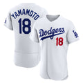 Los Angeles Dodgers #18 Yoshinobu Yamamoto White BUTLER Home Authentic Jersey