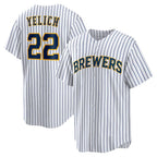 Milwaukee Brewers #22 Christian Yelich White BUTLER Alternate Replica Player Jersey