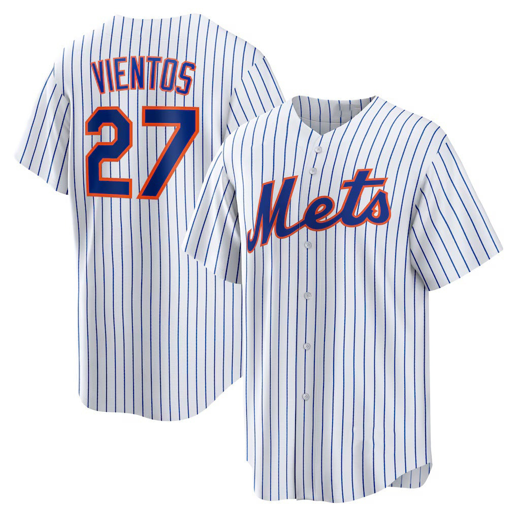 New York Mets #27 Mark Vientos White BUTLER Home Replica Jersey