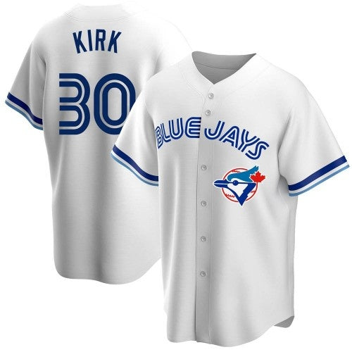 Toronto Blue Jays #30 Alejandro Kirk White BUTLER Home Cooperstown Collection Player Jersey