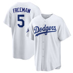 Los Angeles Dodgers #5 Freddie Freeman White BUTLER 2025 World Series Champions Home Cool Base Stitched Jersey