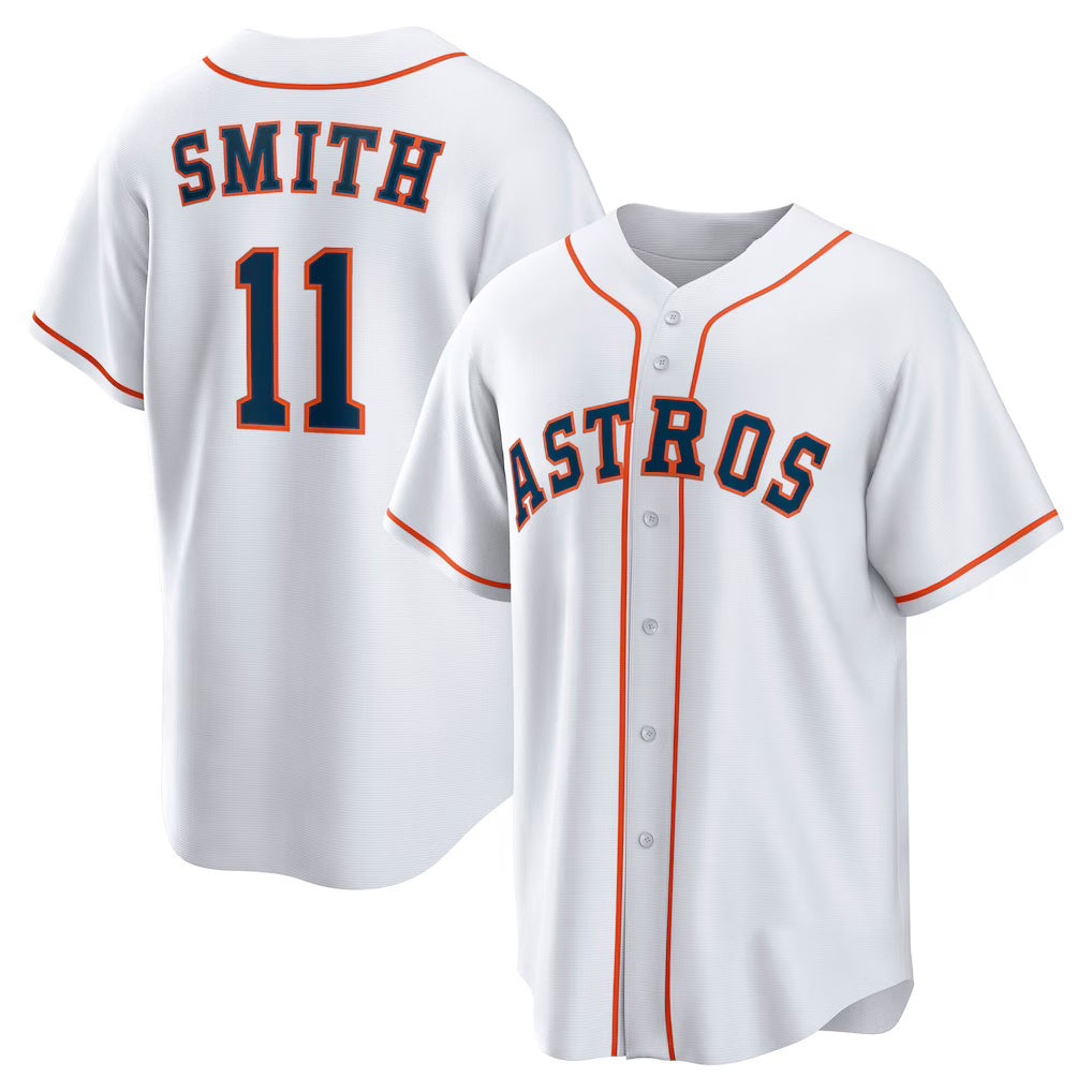Houston Astros #11 Cam Smith White BUTLER Home Replica Jersey