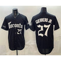 Toronto Blue Jays #27 Vladimir Guerrero Jr Black BUTLER Gothic North Edition Limited Stitched Jersey