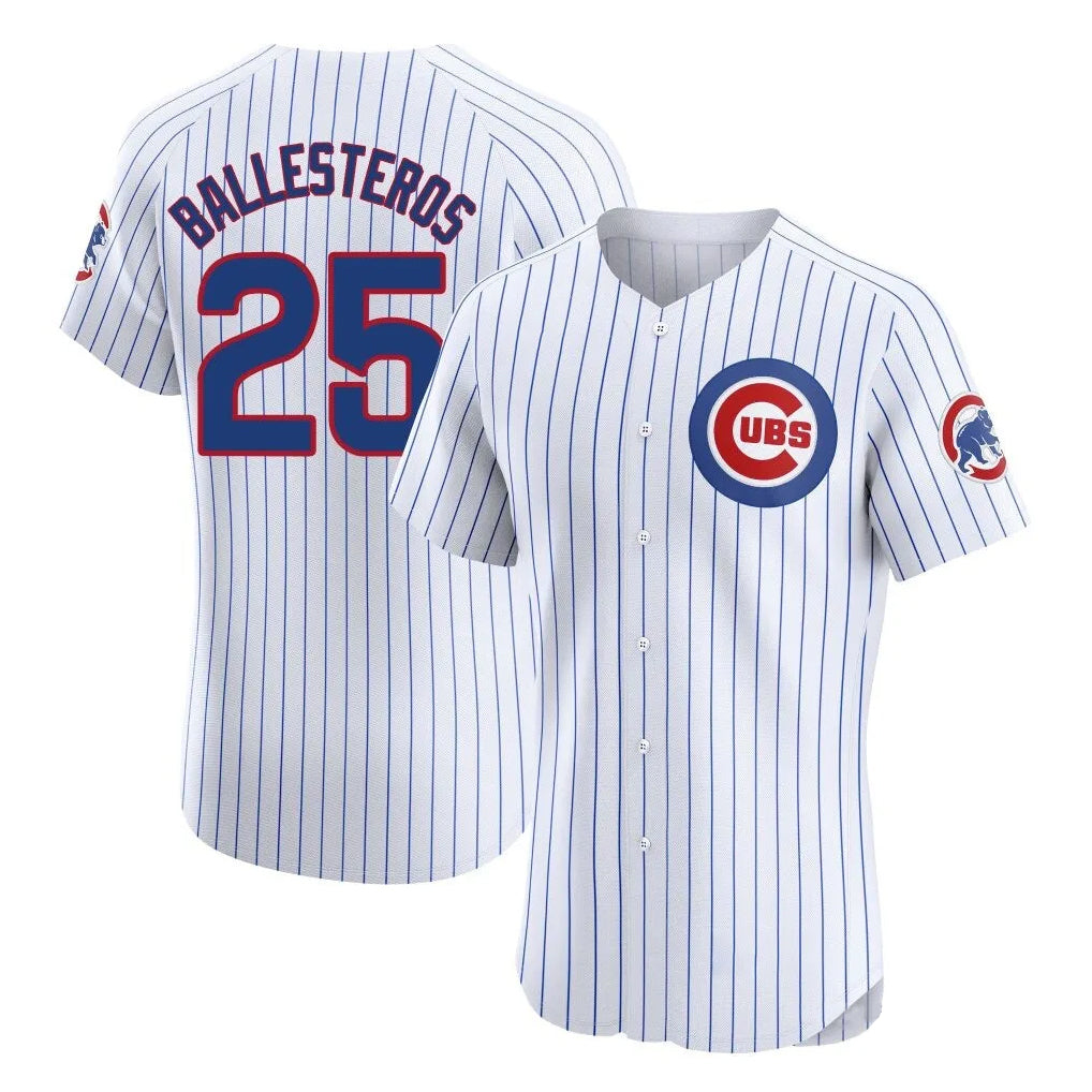 Chicago Cubs #25 Moises Ballesteros Player White BUTLER Limited Elite Home Game Stitched Jerseys