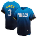 Philadelphia Phillies #3 Bryce Harper Blue BUTLER City Connect Limited Player Jersey