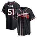 Atlanta Braves #51 Chris Sale Player Black BUTLER Fashion Out Game Stitched Jerseys